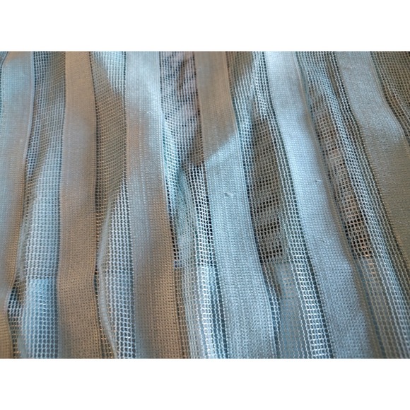 The Clothing Company Light Aqua Blue Lace Striped Overlay Midi Dress Size Large - Picture 5 of 13